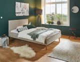 Polsterbett Leros in Taupe Boucle Einzelbett Liegeflche 140 x 200 cm