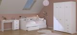 Parisot Kinder- und Jugendzimmer Sleep42 in wei Komplett-Set 3-teilig mit Stauraumbett, Kleiderschrank und Schreibtisch