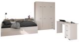 Parisot Kinder- und Jugendzimmer Sleep42 in wei Komplett-Set 3-teilig mit Stauraumbett, Kleiderschrank und Schreibtisch