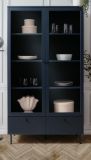 Vitrine Barina in blau Wohn- und Esszimmer Vitrinenschrank 100 x 183 cm