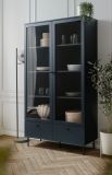 Vitrine Barina in blau Wohn- und Esszimmer Vitrinenschrank 100 x 183 cm