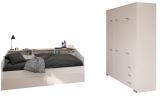Parisot Kinder- und Jugendzimmer Sleep43 in wei Komplett-Set 2-teilig mit Stauraumbett und Kleiderschrank