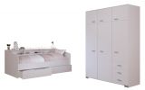 Parisot Kinder- und Jugendzimmer Sleep43 in wei Komplett-Set 2-teilig mit Stauraumbett und Kleiderschrank