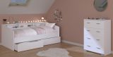 Parisot Kinder- und Jugendzimmer Sleep45 in wei Komplett-Set 2-teilig mit Stauraumbett und Kommode