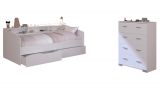 Parisot Kinder- und Jugendzimmer Sleep45 in wei Komplett-Set 2-teilig mit Stauraumbett und Kommode