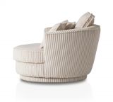 Drehsessel Comfy in wollwei Mega Cord XL, Loveseat 360 inklusive 3x Kissen