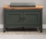 Garderobe Sitzbank Stanton in gr�n und Evoke Eiche Landhaus Garderobenbank und Schuhschrank 77 x 48 cm