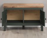 Garderobe Sitzbank Stanton in gr�n und Evoke Eiche Landhaus Garderobenbank und Schuhschrank 77 x 48 cm
