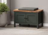 Garderobe Sitzbank Stanton in gr�n und Evoke Eiche Landhaus Garderobenbank und Schuhschrank 77 x 48 cm