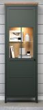 Vitrine Stanton in grn und Evoke Eiche Landhaus Vitrinenschrank inklusive LED Beleuchtung 69 x 198 cm