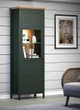 Vitrine Stanton in grn und Evoke Eiche Landhaus Vitrinenschrank inklusive LED Beleuchtung 69 x 198 cm