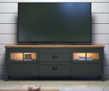 TV-Lowboard Stanton in gr�n und Evoke Eiche Landhaus TV Unterteil mit Komforth�he inklusive LED 184 x 64 cm