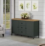 Sideboard Stanton in gr�n und Evoke Eiche Landhaus Wohn- und Esszimmer Kommode 146 x 86 cm