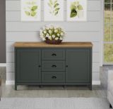 Sideboard Stanton in gr�n und Evoke Eiche Landhaus Wohn- und Esszimmer Kommode 146 x 86 cm