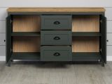 Sideboard Stanton in gr�n und Evoke Eiche Landhaus Wohn- und Esszimmer Kommode 146 x 86 cm