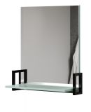 Badezimmer Spiegel Matix in dusk blue und grau Badspiegel 64 x 74 cm