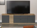 TV-Lowboard Norris in grau und Evoke Eiche TV Unterteil mit Soft-Close 202 x 55 cm