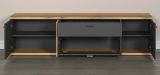 TV-Lowboard Norris in grau und Evoke Eiche TV Unterteil mit Soft-Close 202 x 55 cm