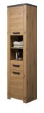 Badezimmer Hochschrank Follow in Artisan Eiche und Matera grau Badschrank 53 x 196 cm