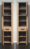 Badezimmer Hochschrank Follow in Artisan Eiche und Matera grau Badschrank 53 x 196 cm
