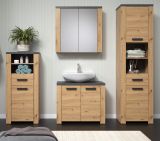 Badmbel Set Follow in Artisan Eiche und Matera grau Badkombination 4-teilig 215 x 196 cm