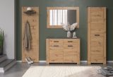 Garderobe Set 4-teilig Follow in Artisan Eiche und Matera grau Flur Garderobenkombination 270 x 199 cm
