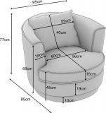 Drehsessel Comfy in wollwei Mega-Cord Sessel 360 drehbar inklusive Kissen