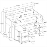 Parisot Hochbett Lucas in wei und Eiche Kinder- und Jugendzimmer Bett mit Schreibtisch
