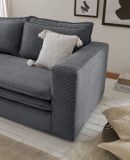 Sofa Pesaro in grau Cord Couch 2-Sitzer 180 cm