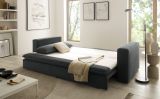 Schlafsofa Pesaro in grau Cord Sofa 3-Sitzer mit Bettfunktion 244 cm