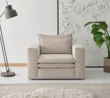 Sessel Pesaro in beige Cord Loungesessel 110 cm