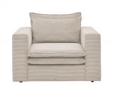 Sessel Pesaro in beige Cord Loungesessel 110 cm