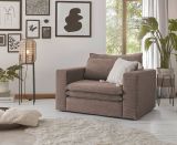 Loveseat Sessel Pesaro in braun Cord Loungesessel 125 cm