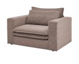 Loveseat Sessel Pesaro in braun Cord Loungesessel 125 cm