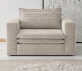 Loveseat Sessel Pesaro in beige Cord Loungesessel 125 cm