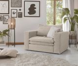 Loveseat Sessel Pesaro in beige Cord Loungesessel 125 cm