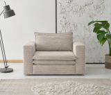 Loveseat Sessel Pesaro in beige Cord Loungesessel 125 cm