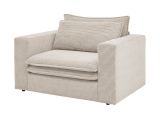 Loveseat Sessel Pesaro in beige Cord Loungesessel 125 cm