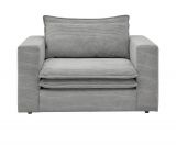 Loveseat Sessel Pesaro in hellgrau Cord Loungesessel 125 cm