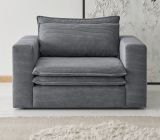 Loveseat Sessel Pesaro in grau Cord Loungesessel 125 cm