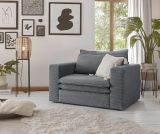 Loveseat Sessel Pesaro in grau Cord Loungesessel 125 cm