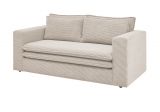Sofa Set Pesaro in beige Cord Couch 2-Sitzer inklusive Hocker