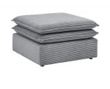 Sofa Set Pesaro in grau Cord Couch 2-Sitzer inklusive Hocker