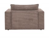Loveseat Sessel Set Pesaro in braun Cord Couch Loungesessel inklusive Hocker