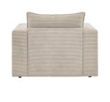 Sessel Set Pesaro in beige Cord Couch Loungesessel inklusive Hocker