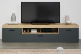 TV-Lowboard Tyler in grau und Evoke Eiche XL TV Unterteil 230 x 52 cm