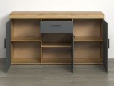 Sideboard Tyler in grau und Evoke Eiche Wohn- und Esszimmer Kommode 160 cm