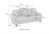 Sofa Adelina in grau Landhaus Couch 3-Sitzer 200 cm