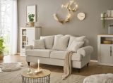 Sofa Adelina in beige Landhaus Couch 3-Sitzer 200 cm