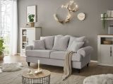 Sofa Adelina in hellgrau Landhaus Couch 3-Sitzer 200 cm